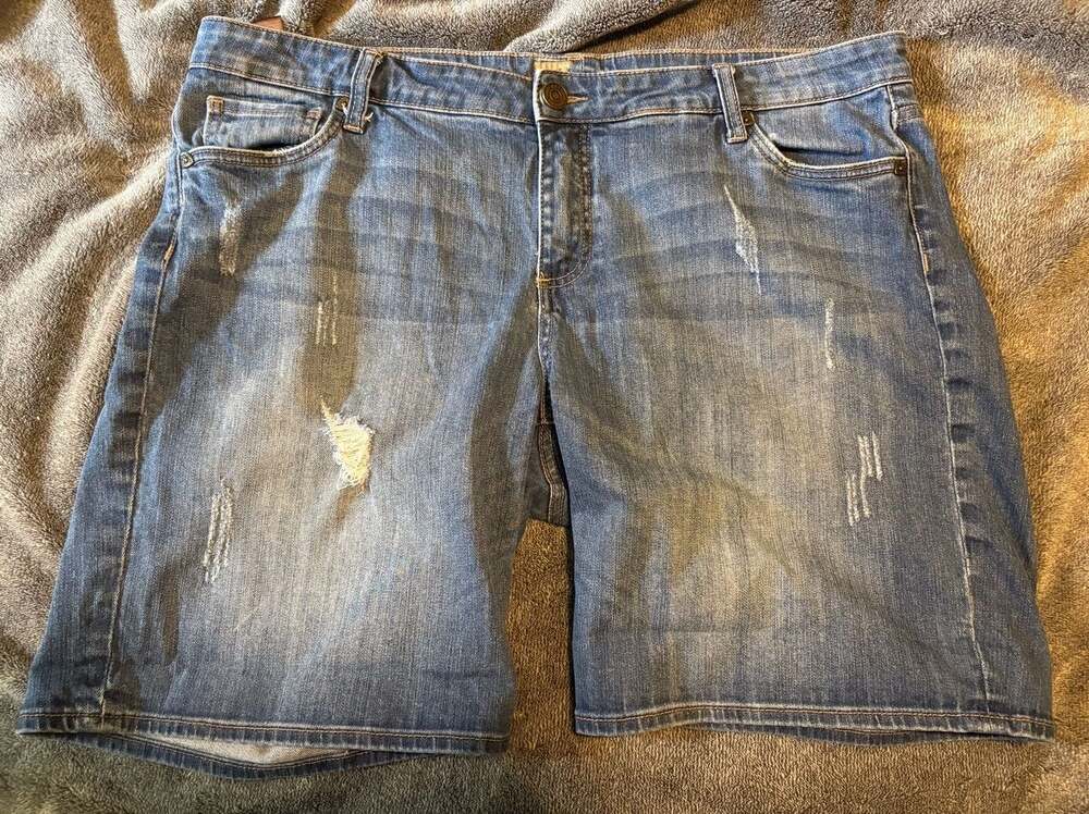 KUT from the Kloth Denim Shorts Size 16W Distressed